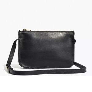 Madewell Black Leather Simple Crossbody Bag